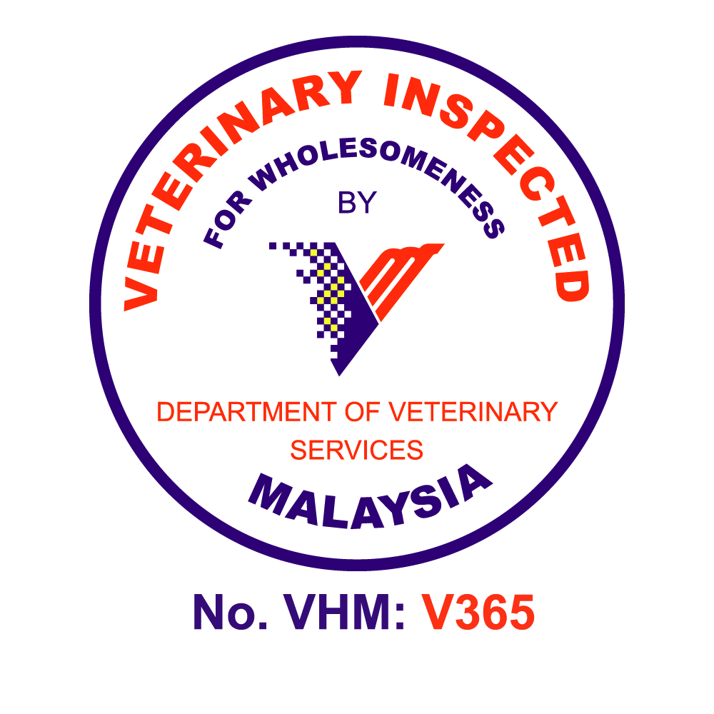 Alis Fried Chicken's Veterinary Health Mark (VHM) – Certification by Malaysia’s Department of Veterinary Services for safe animal-based food products.